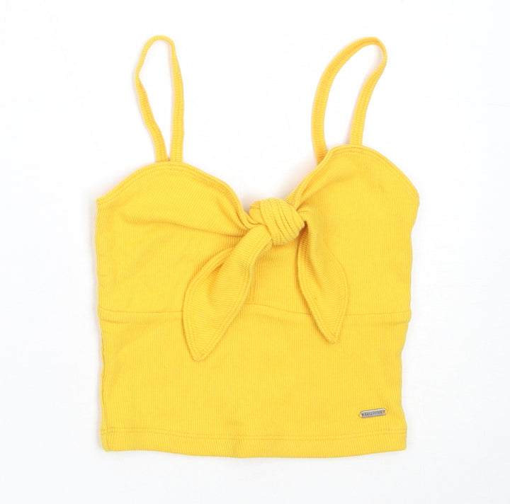 Hollister Womens Yellow Cotton Cropped Tank Size XS Sweetheart
