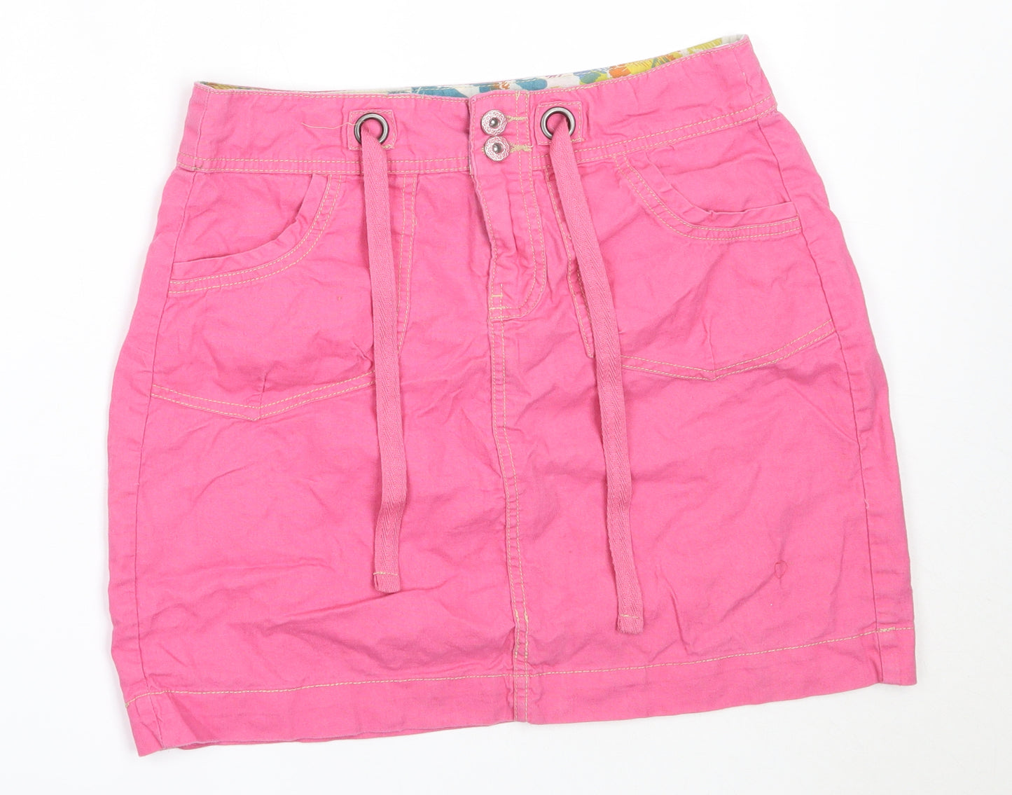 Papaya Womens Pink  Linen Mini Skirt Size 12