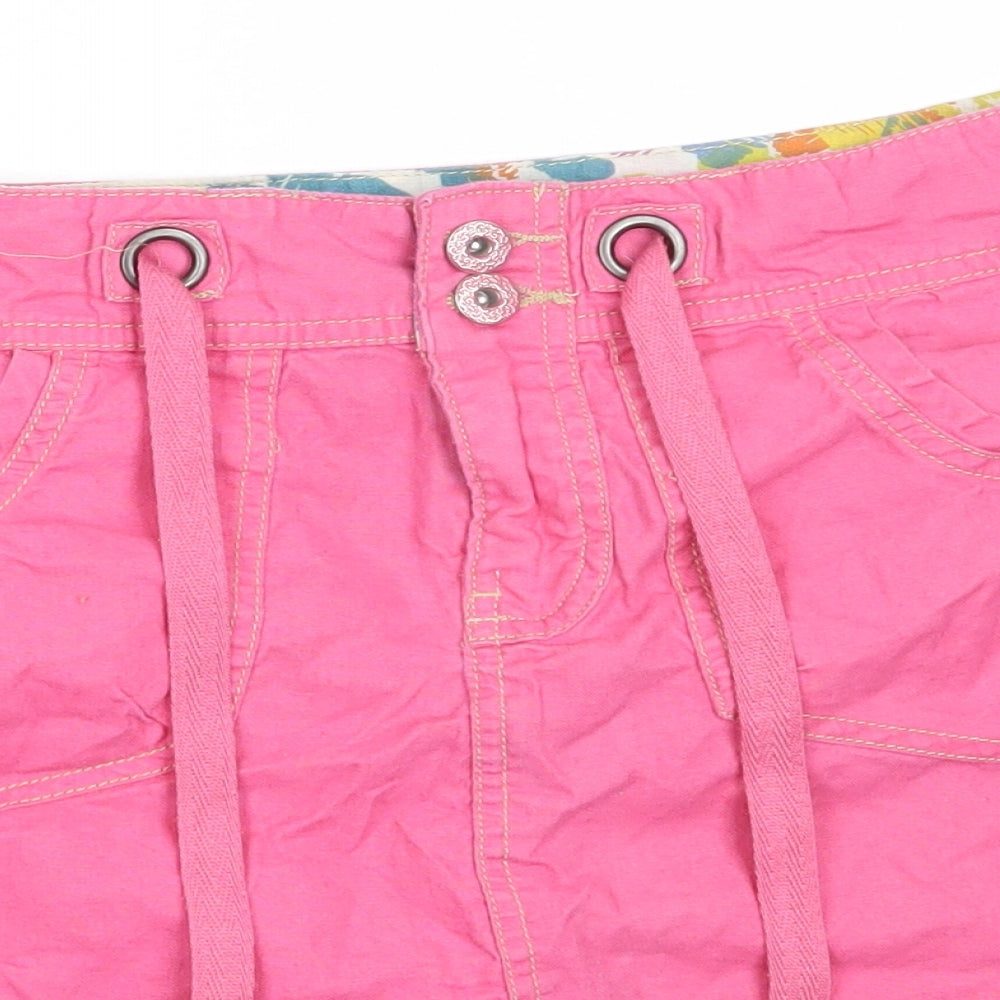 Papaya Womens Pink  Linen Mini Skirt Size 12