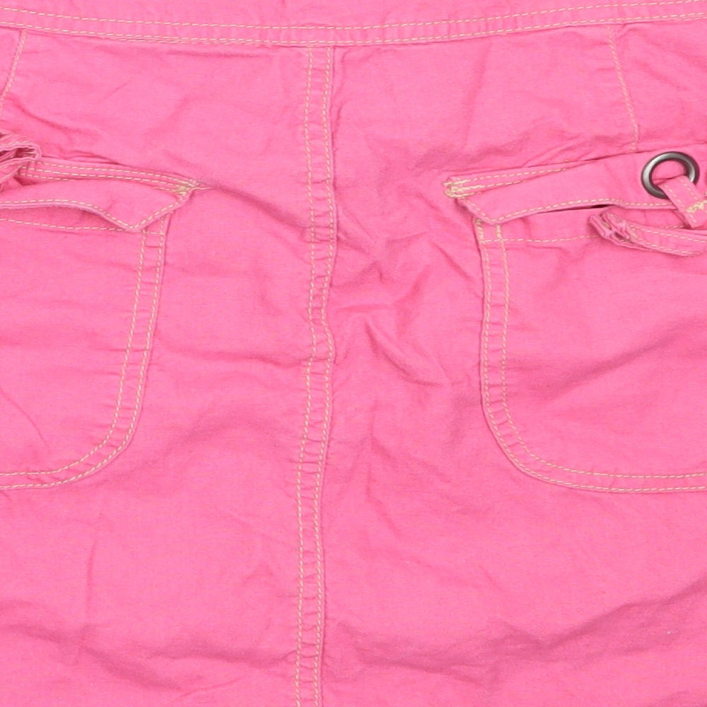 Papaya Womens Pink  Linen Mini Skirt Size 12