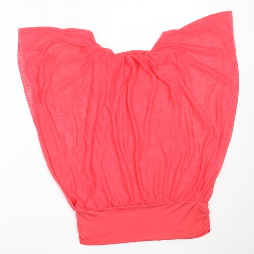 V London Womens Red  Viscose Basic Blouse Size M Round Neck