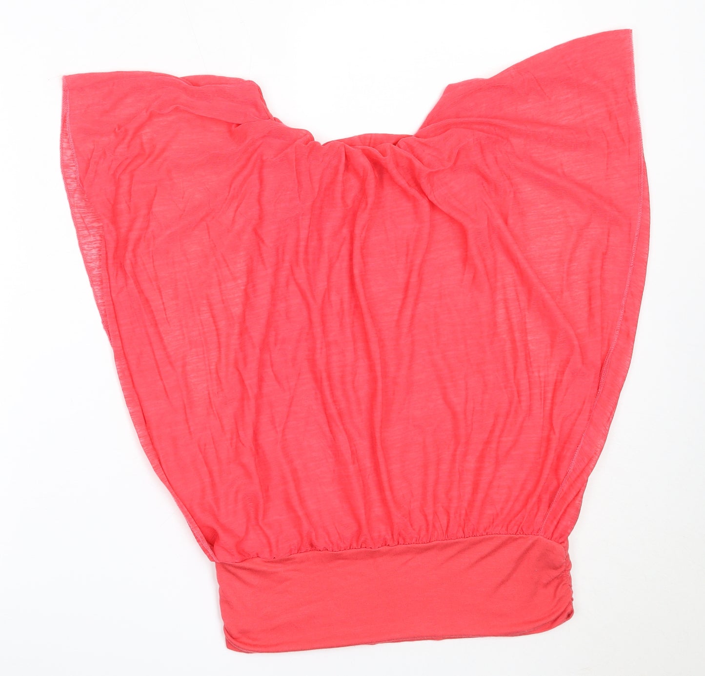 V London Womens Red  Viscose Basic Blouse Size M Round Neck