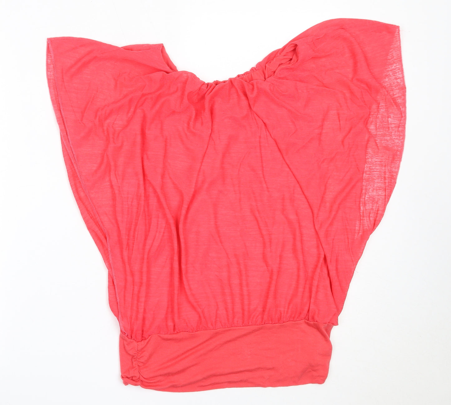 V London Womens Red  Viscose Basic Blouse Size M Round Neck