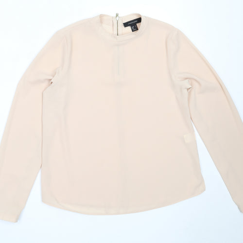 Atmosphere Womens Beige  Polyester Basic Blouse Size 10 Round Neck