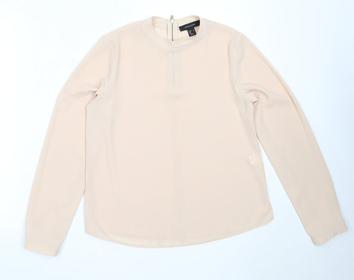 Atmosphere Womens Beige  Polyester Basic Blouse Size 10 Round Neck