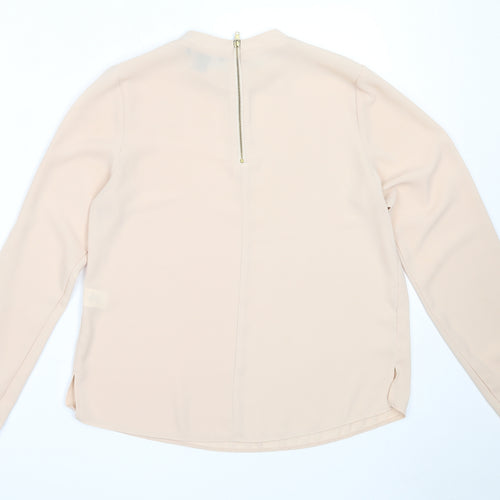 Atmosphere Womens Beige  Polyester Basic Blouse Size 10 Round Neck