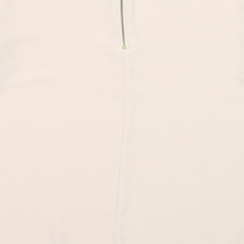 Atmosphere Womens Beige  Polyester Basic Blouse Size 10 Round Neck