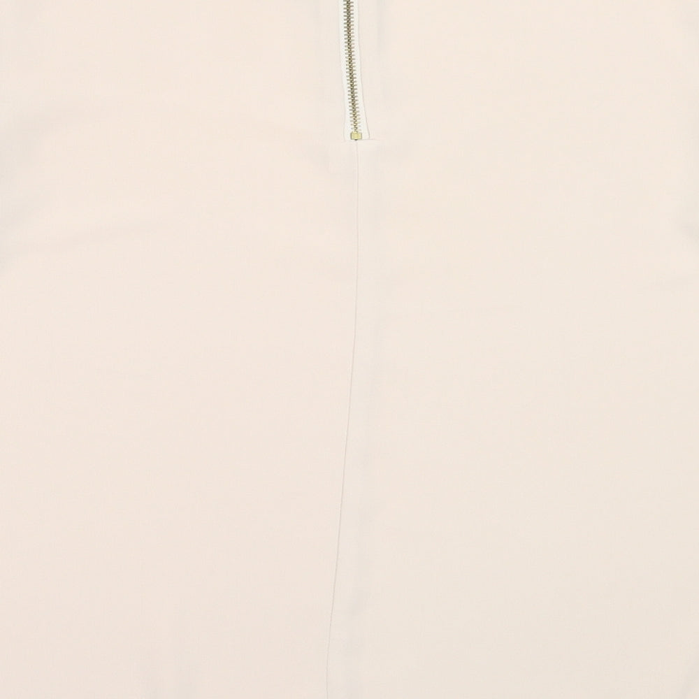 Atmosphere Womens Beige  Polyester Basic Blouse Size 10 Round Neck