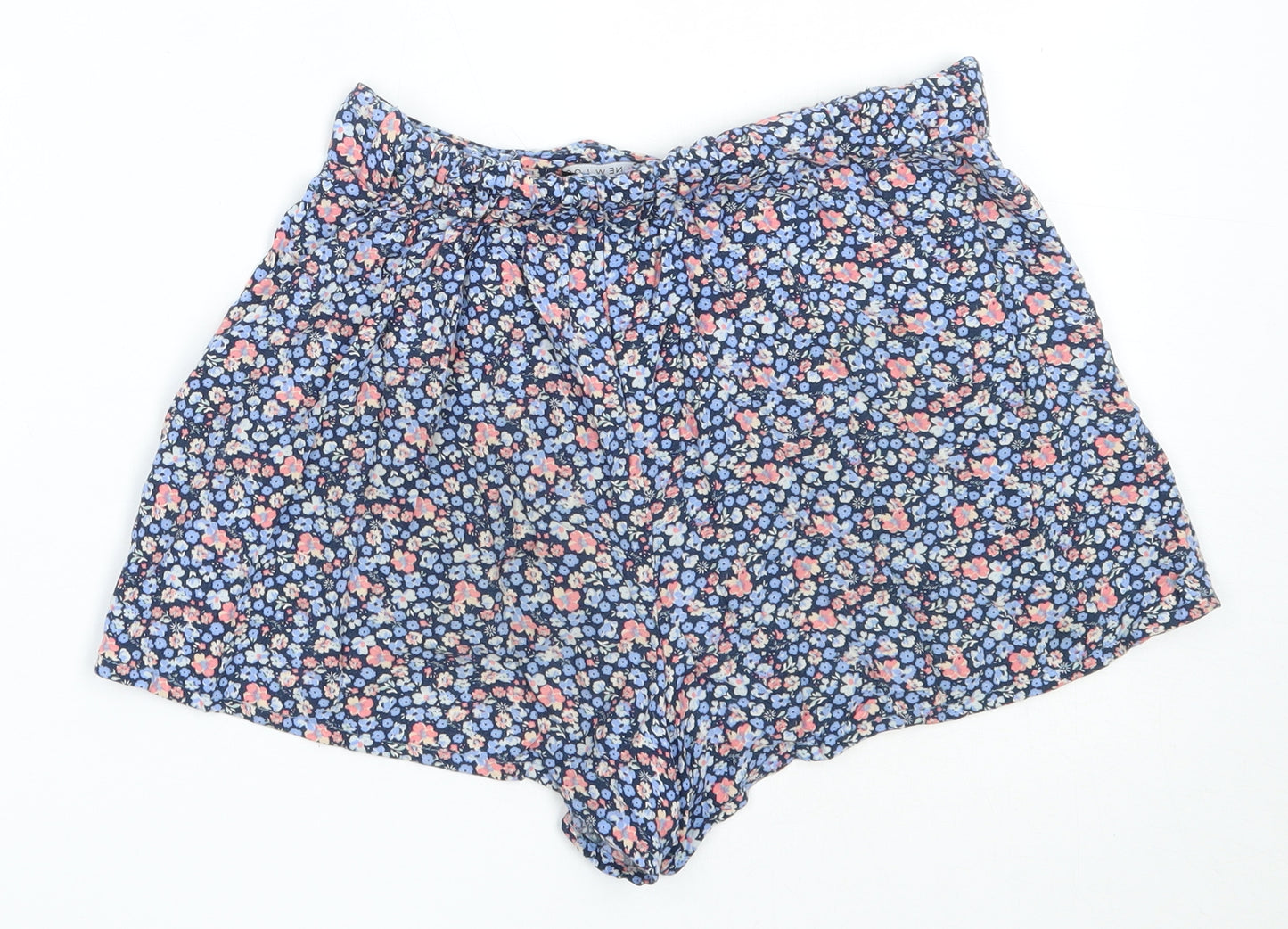 New Look Girls Blue Floral Viscose Hot Pants Shorts Size 10 Years  Regular