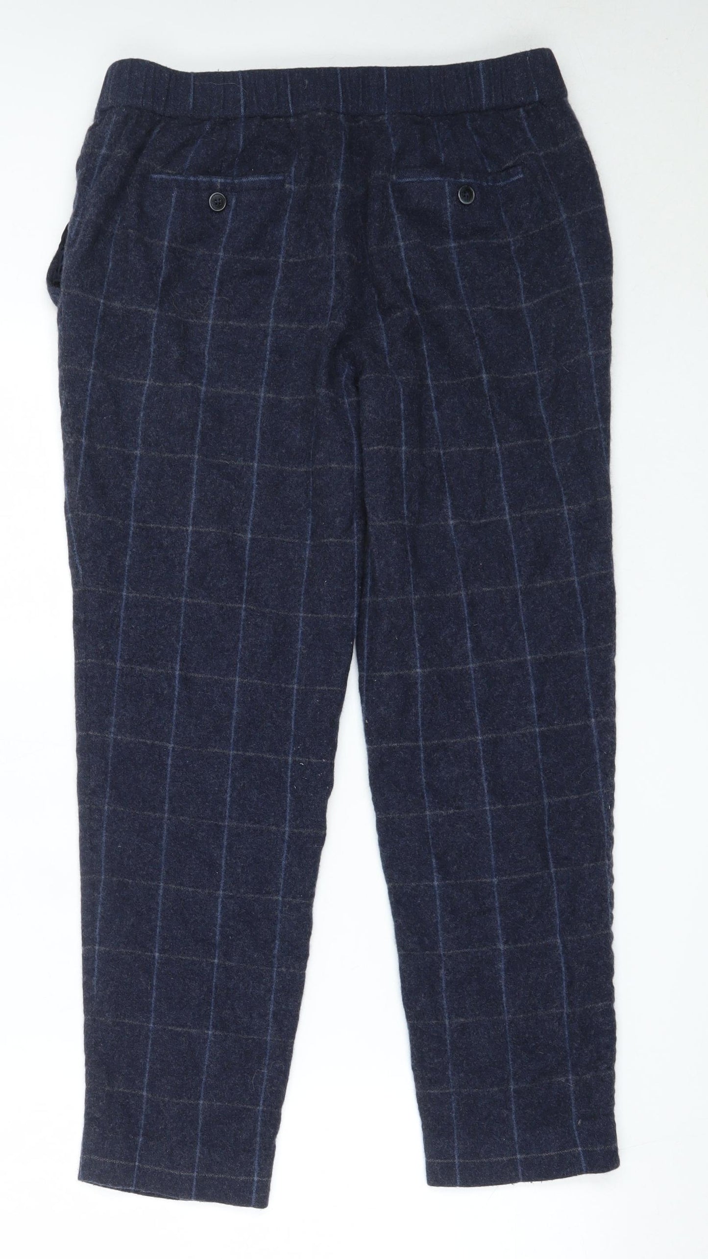 Massimo Dutti Womens Blue  Wool Capri Trousers Size 40 L25.5 in Regular