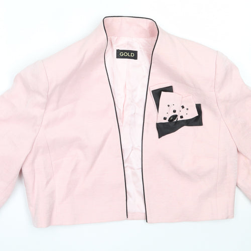 Gold Womens Pink   Jacket  Size 14