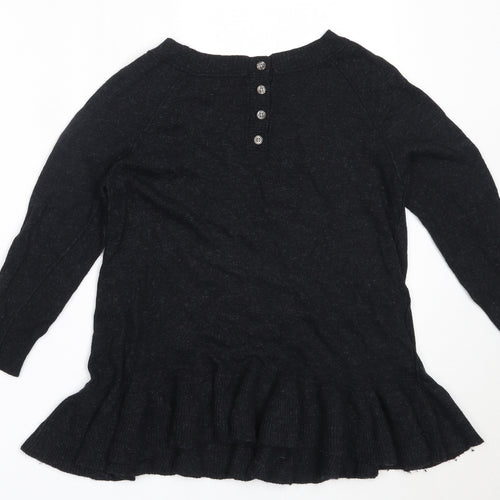 Topshop Womens Black Round Neck  Viscose Pullover Jumper Size 6