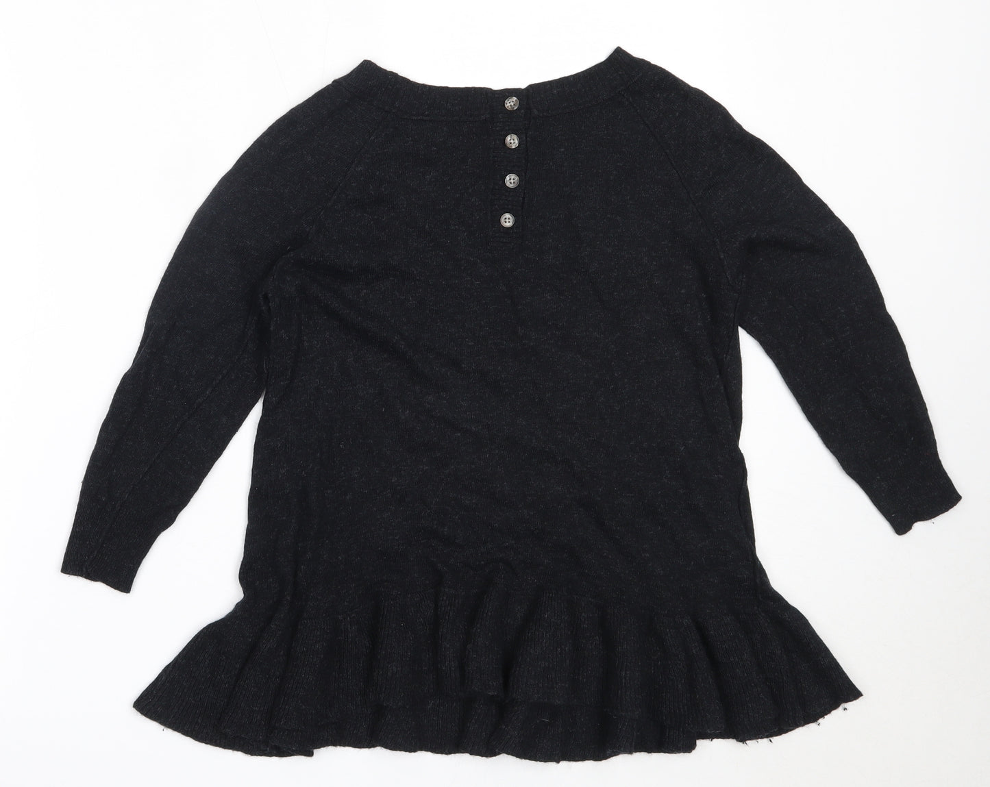 Topshop Womens Black Round Neck  Viscose Pullover Jumper Size 6