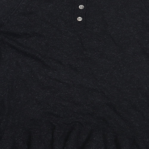 Topshop Womens Black Round Neck  Viscose Pullover Jumper Size 6
