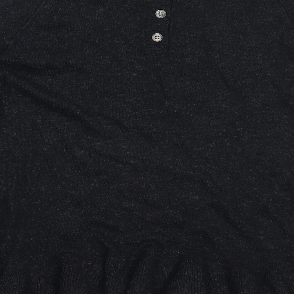 Topshop Womens Black Round Neck  Viscose Pullover Jumper Size 6