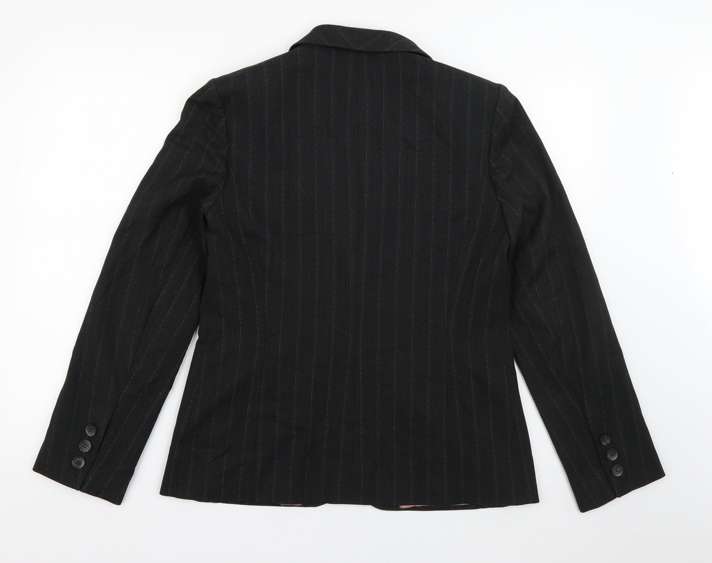 Autonomy Womens Grey Striped Polyester Jacket Blazer Size 12