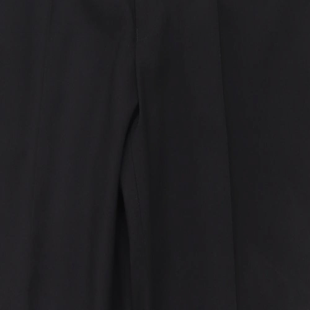 Marks and Spencer Mens Black  Polyester Trousers  Size 38 L31 in Regular Button - crease resistant