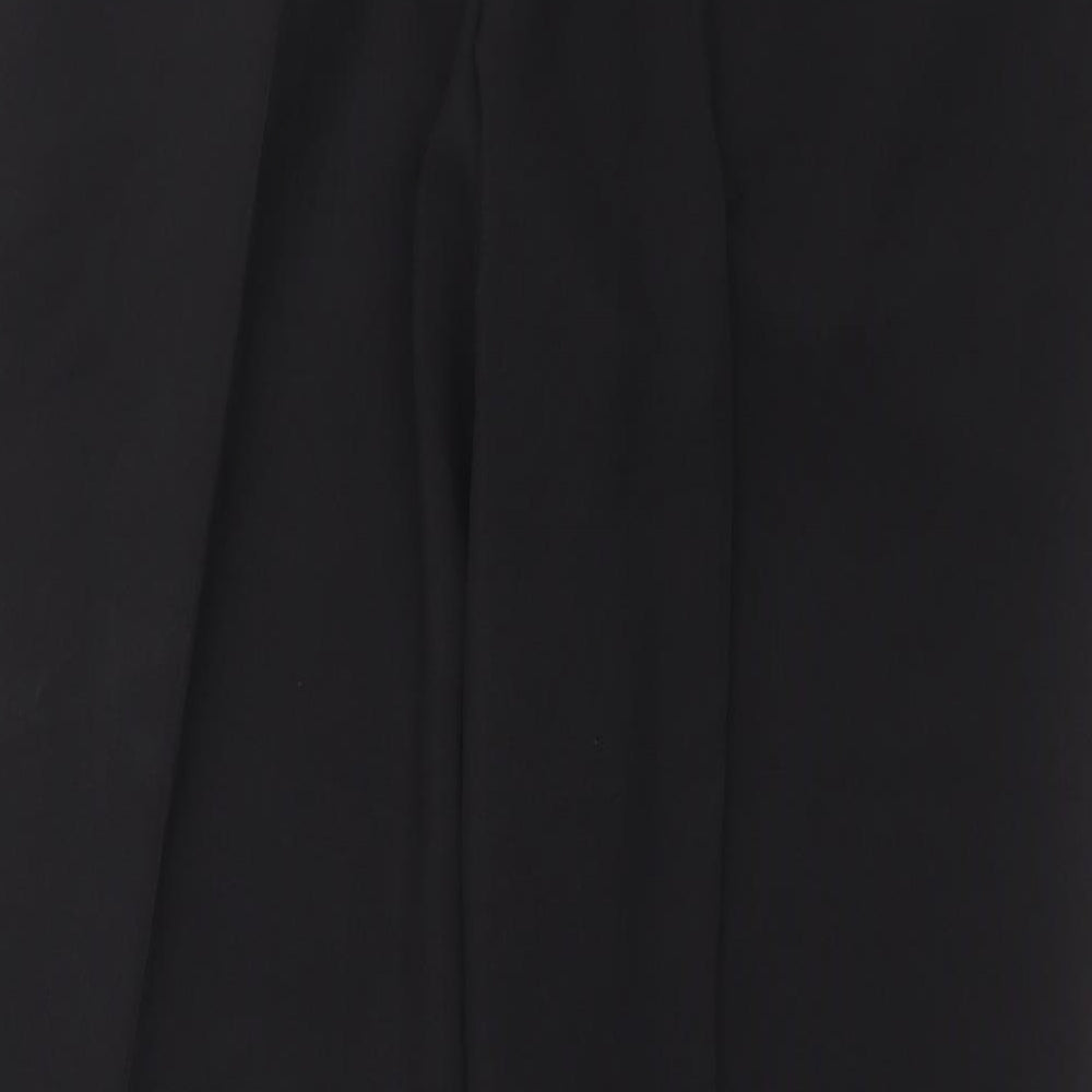 Marks and Spencer Mens Black  Polyester Trousers  Size 38 L31 in Regular Button - crease resistant