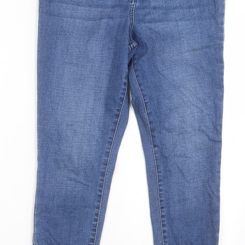 Matalan Womens Blue  Cotton Skinny Jeans Size 12 L27 in Regular Button