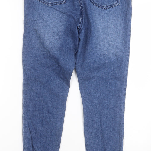 Matalan Womens Blue  Cotton Skinny Jeans Size 12 L27 in Regular Button