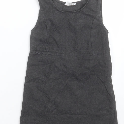 whites  Girls Grey  Polyester A-Line  Size 5-6 Years  Crew Neck Zip - School Wear