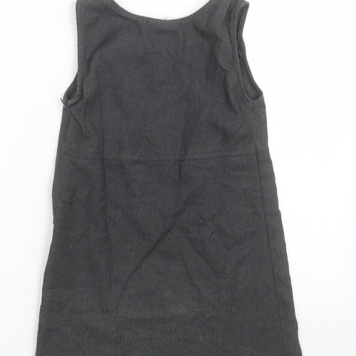 whites  Girls Grey  Polyester A-Line  Size 5-6 Years  Crew Neck Zip - School Wear
