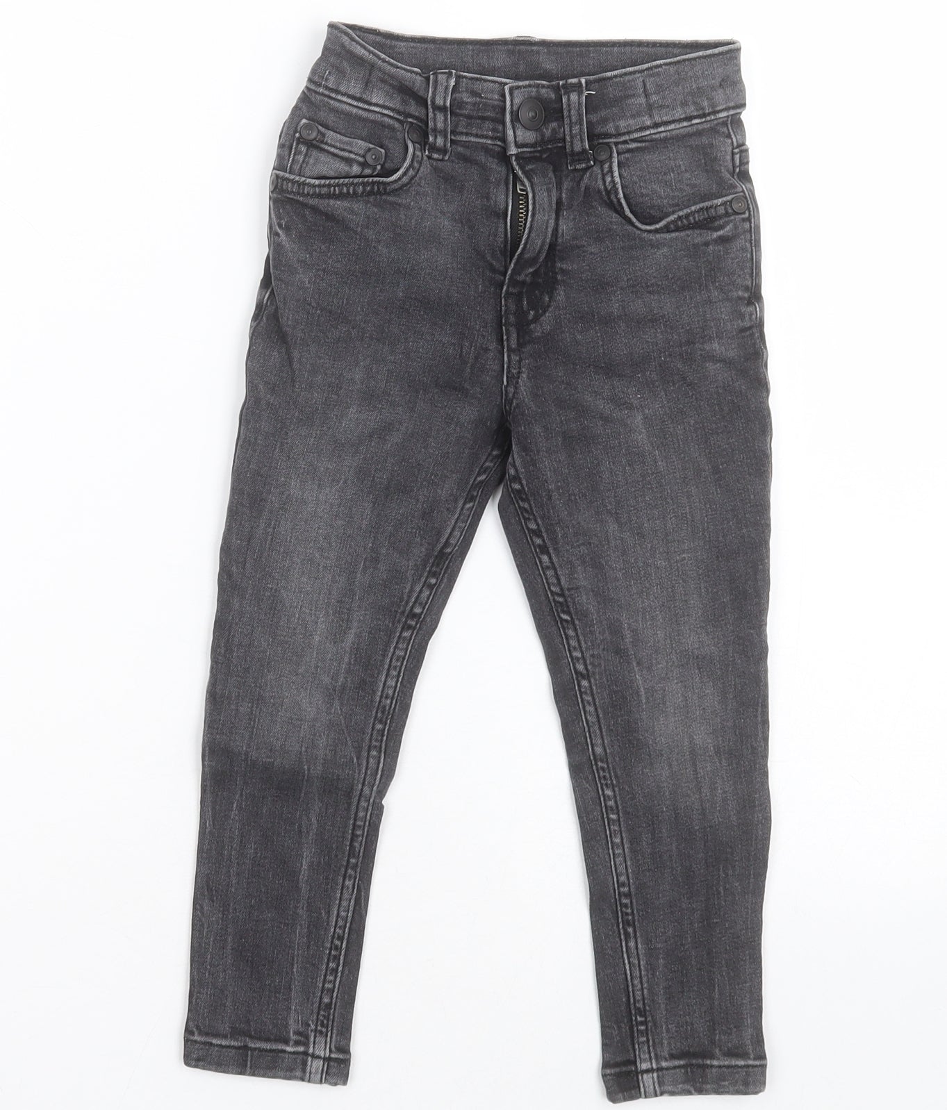 TU Boys Black  Cotton Skinny Jeans Size 4 Years  Regular Button