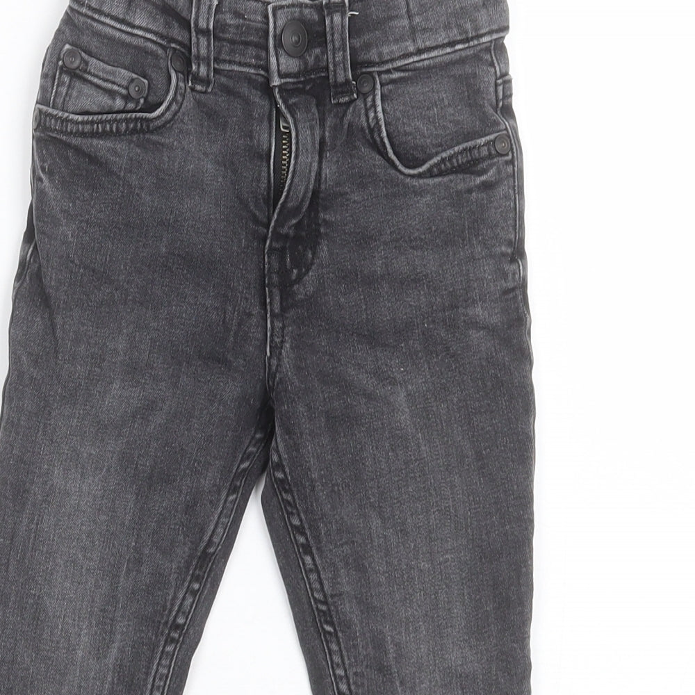 TU Boys Black  Cotton Skinny Jeans Size 4 Years  Regular Button