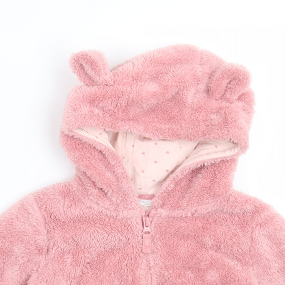 NEXT Girls Pink   Jacket  Size 2 Years  Zip - Bear Ears