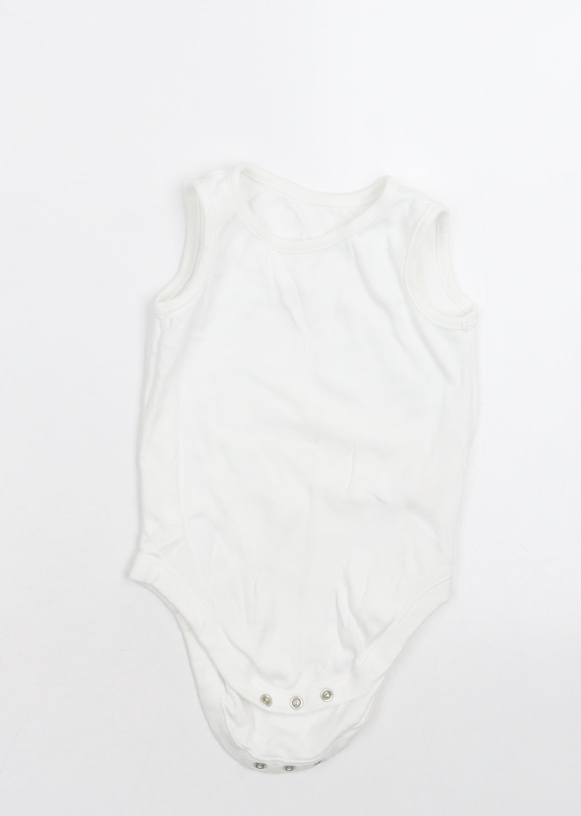 F&F Baby White  Cotton Babygrow One-Piece Size 18-24 Months  Button