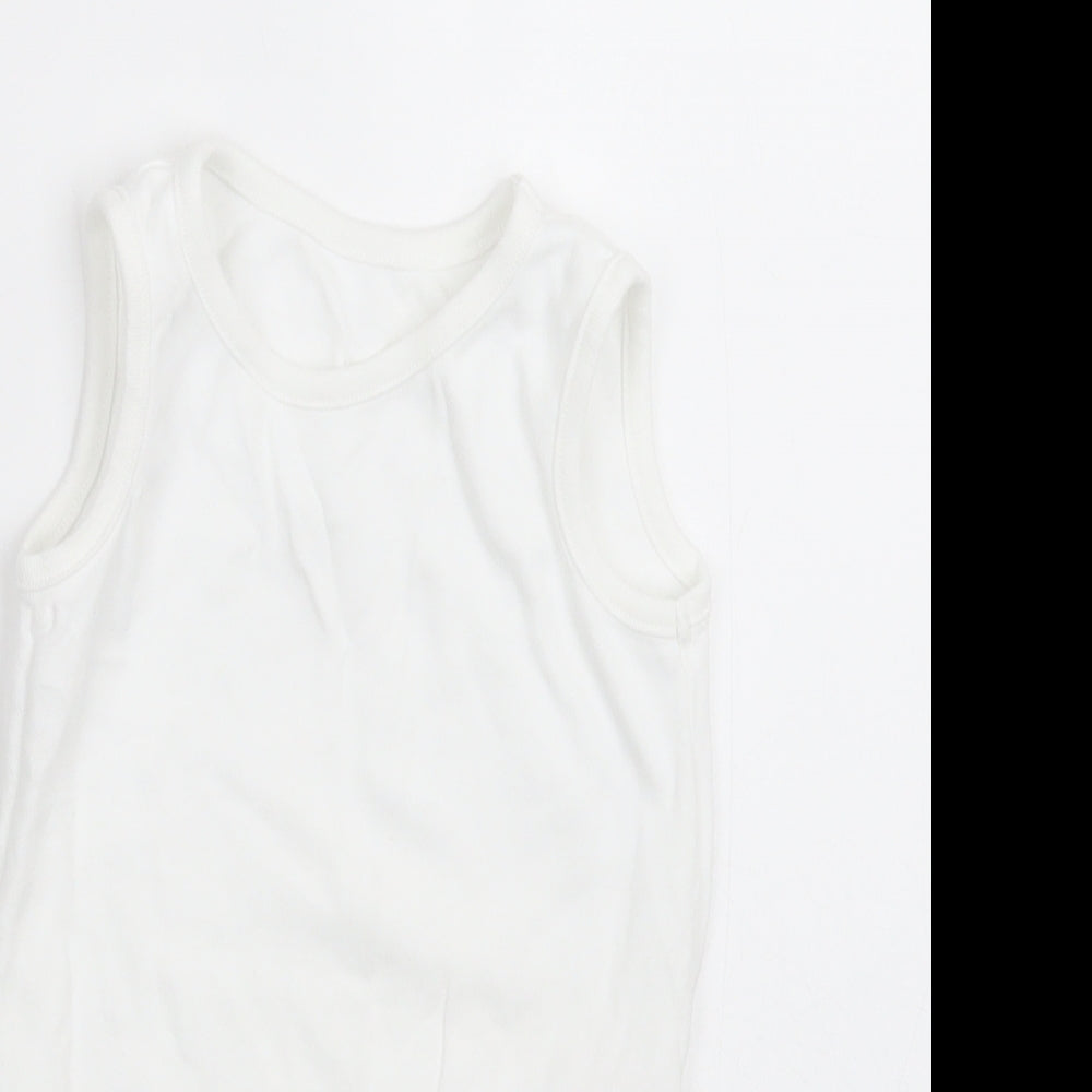 F&F Baby White  Cotton Babygrow One-Piece Size 18-24 Months  Button