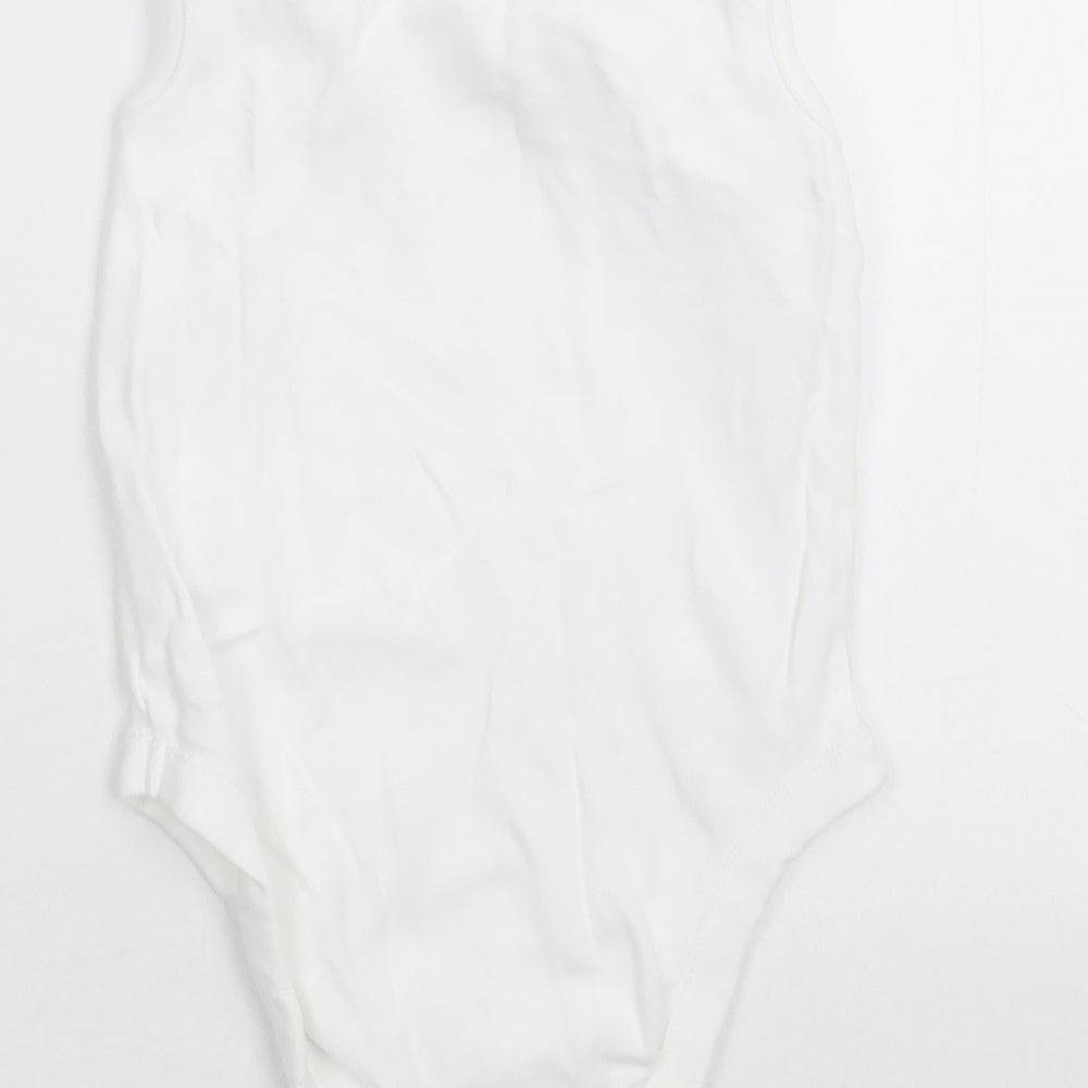 F&F Baby White  Cotton Babygrow One-Piece Size 18-24 Months  Button