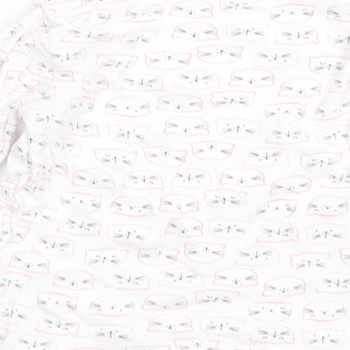 F&F Boys White Geometric Cotton Basic Casual Size 12-18 Months Crew Neck Pullover - cats
