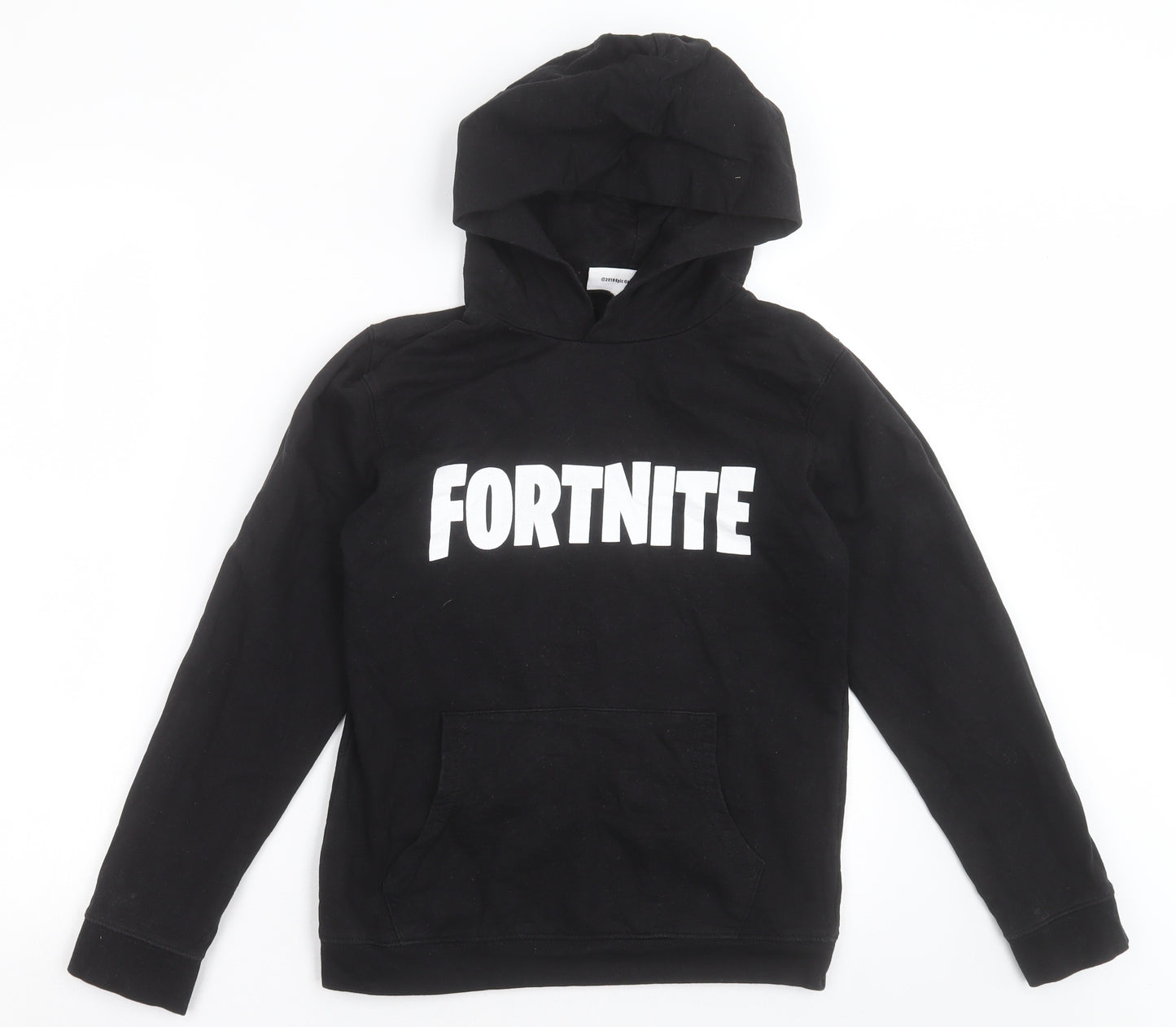 Preworn Boys Black  Cotton Pullover Hoodie Size 12-13 Years  Pullover - Fortnite