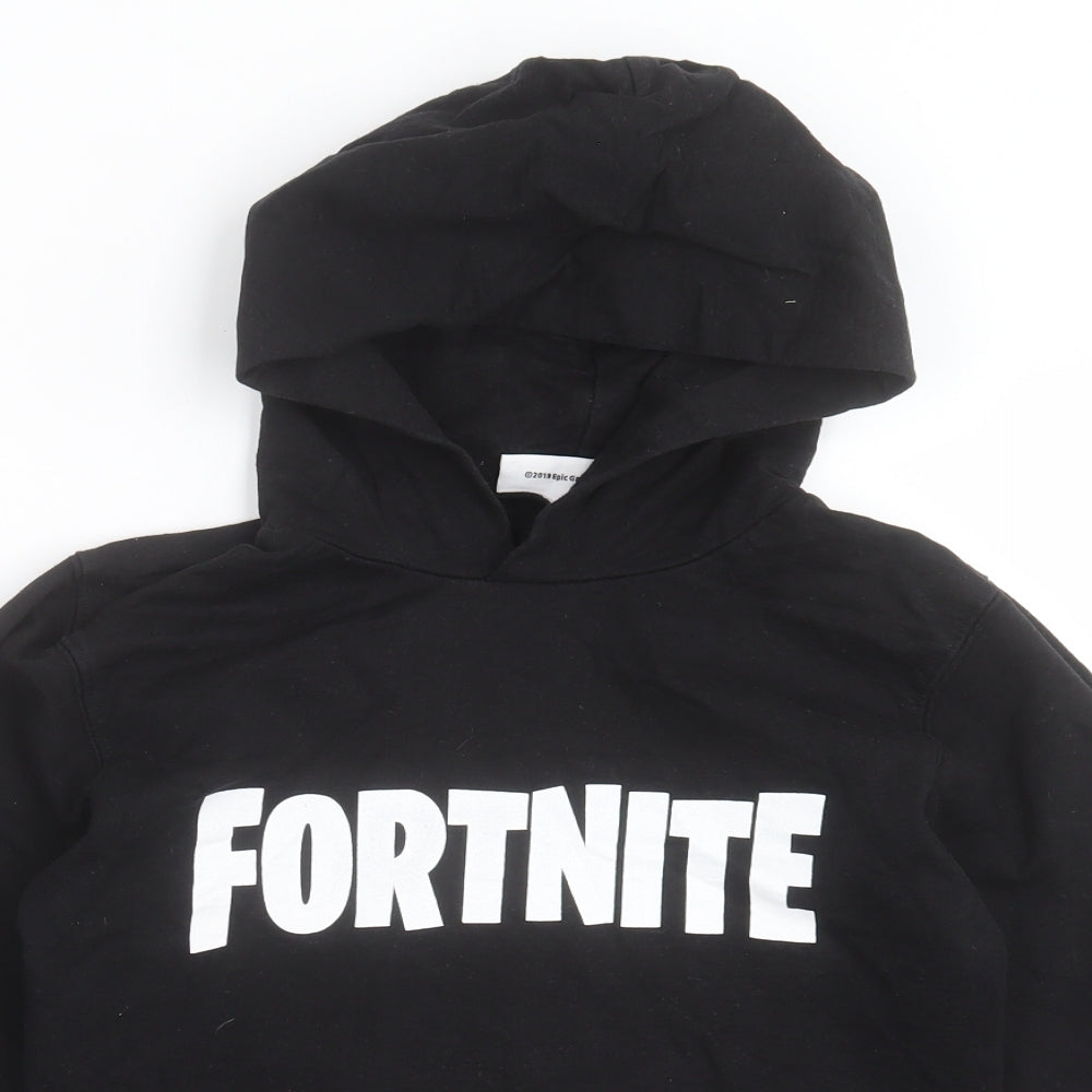 Preworn Boys Black  Cotton Pullover Hoodie Size 12-13 Years  Pullover - Fortnite