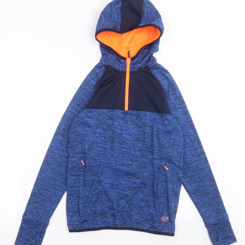 Dunnes Stores Boys Blue  Polyester Pullover Hoodie Size 10-11 Years  Zip