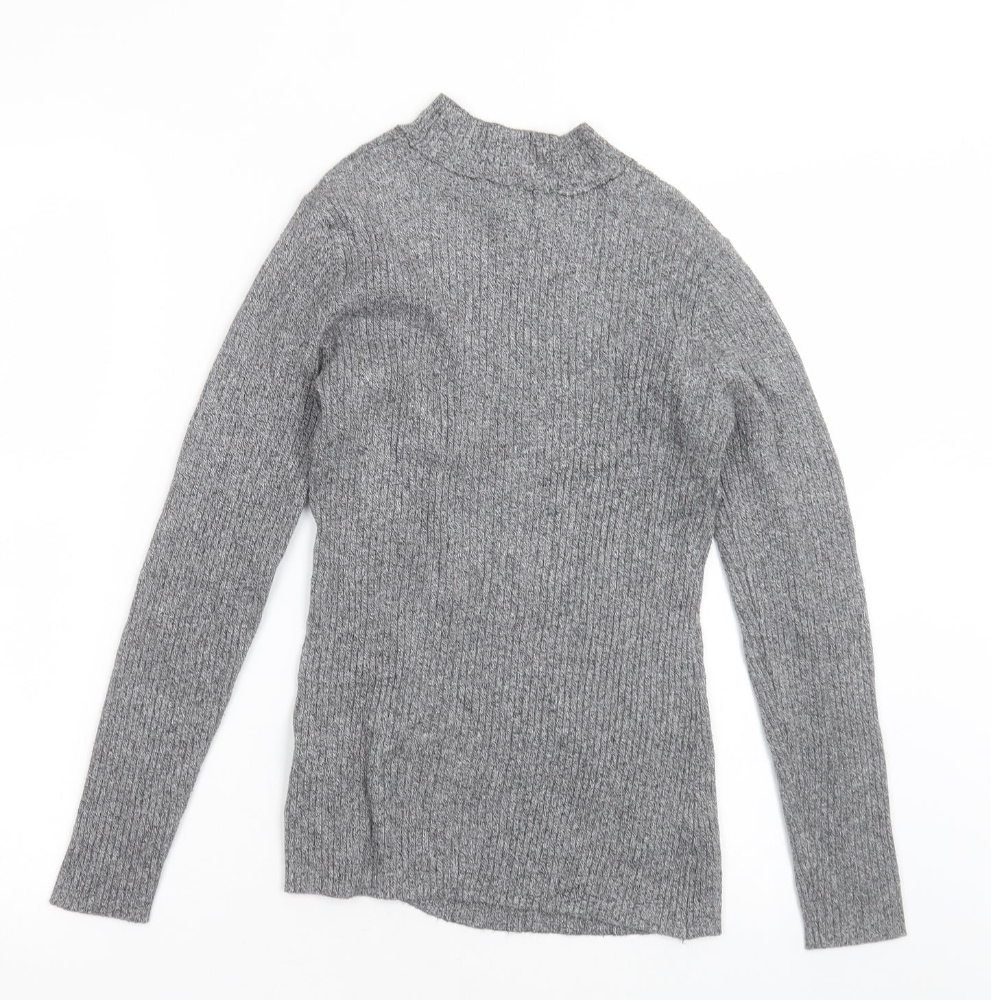 H&M Womens Grey High Neck  Viscose Pullover Jumper Size M