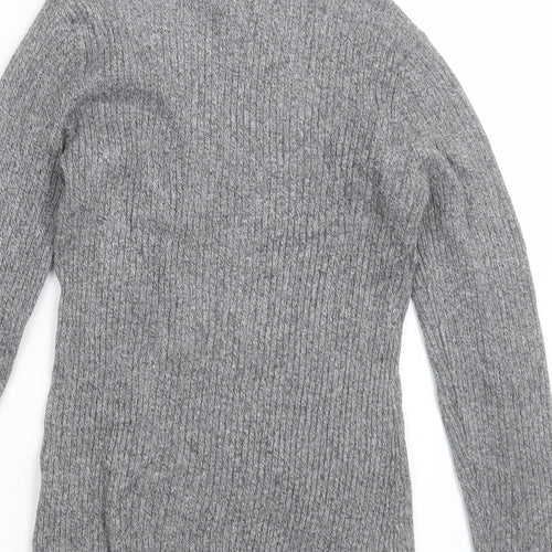 H&M Womens Grey High Neck  Viscose Pullover Jumper Size M