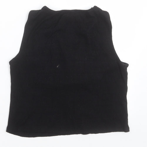 Atmosphere Womens Black  Viscose Cropped Tank Size 14 V-Neck