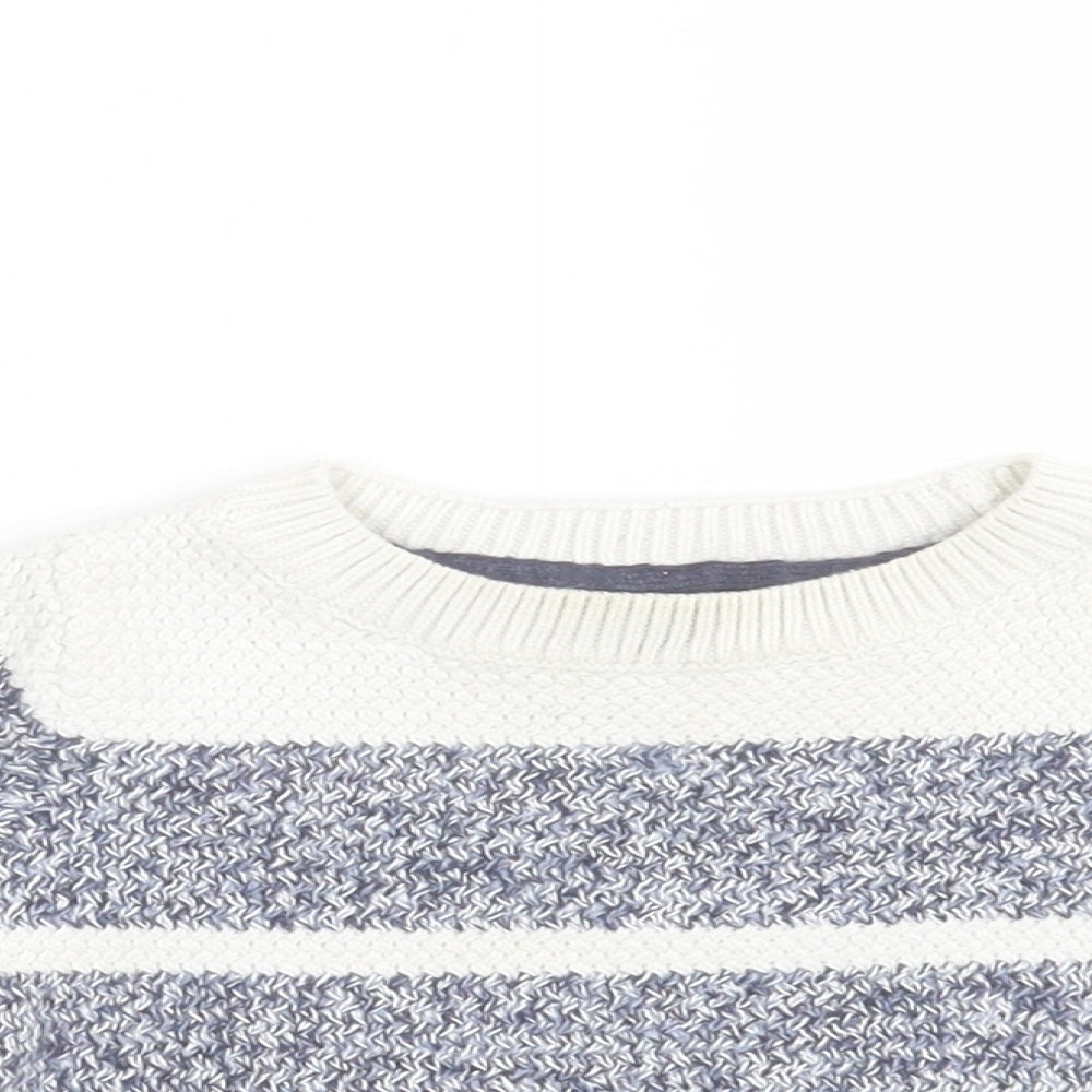 NEXT Boys White Striped Cotton Pullover Jumper Size 3-6 Months  Pullover