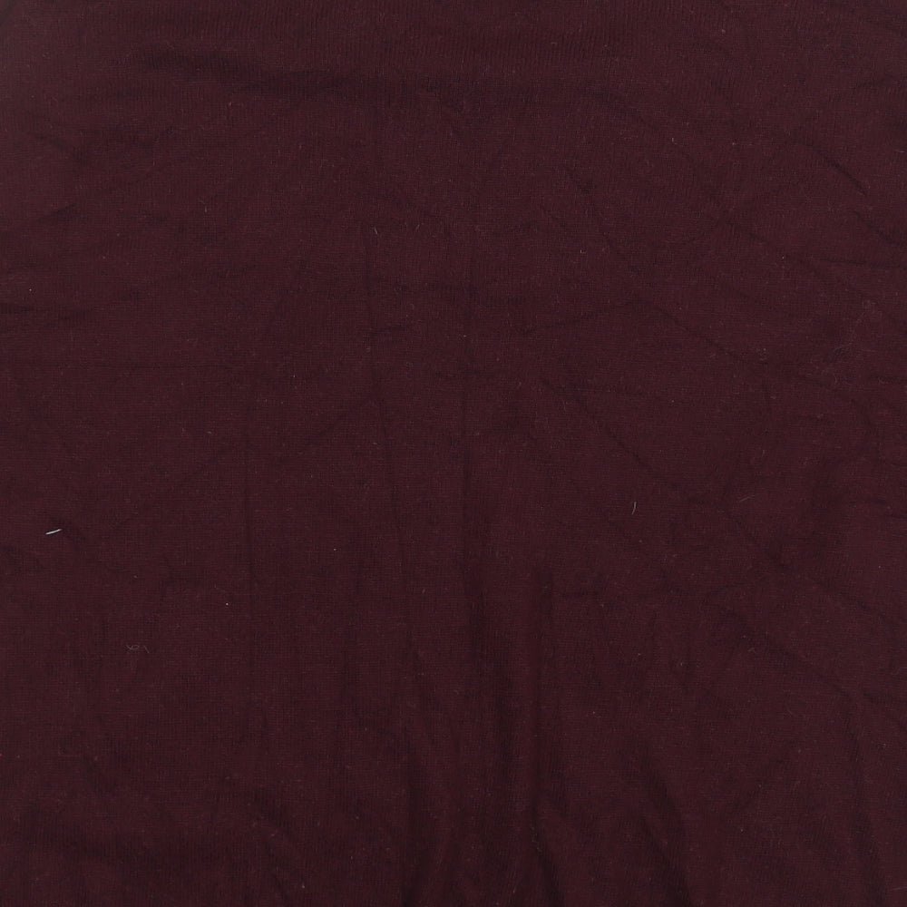 Topshop Womens Purple V-Neck  Acrylic Pullover Jumper Size 10