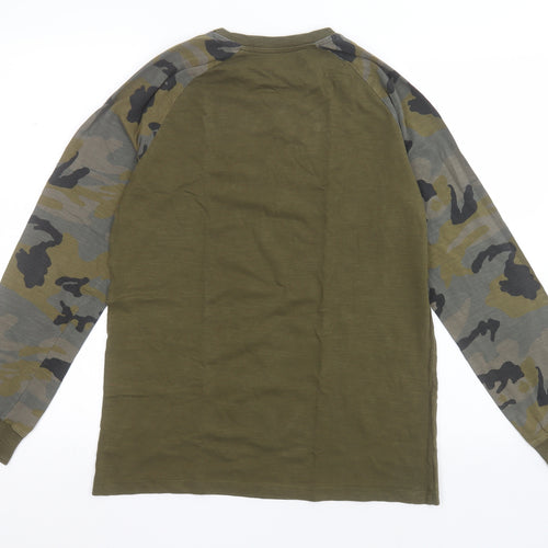 NEXT Boys Green Camouflage Cotton Basic Casual Size 15 Years Crew Neck Pullover
