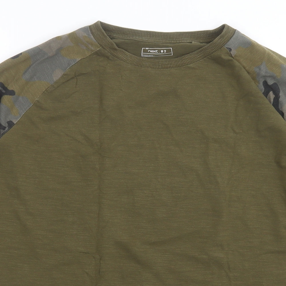 NEXT Boys Green Camouflage Cotton Basic Casual Size 15 Years Crew Neck Pullover