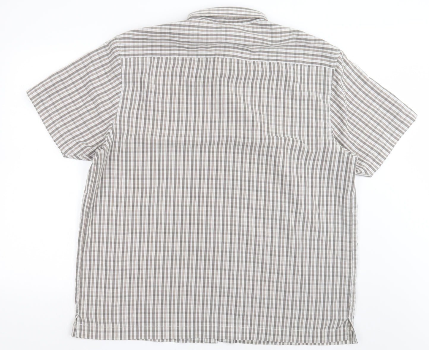 Atlantic Bay Mens Brown Check Cotton  Button-Up Size XL Collared Button - soft Touch