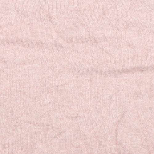 VILA Womens Pink V-Neck  Viscose Pullover Jumper Size M