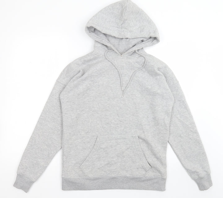 New Look Womens Grey Cotton Pullover Hoodie Size S Pullover