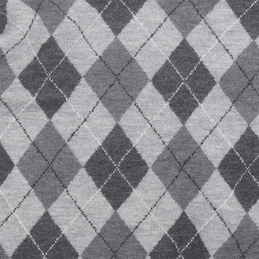 Hallhuber Womens Grey High Neck Argyle/Diamond Wool Pullover Jumper Size XL