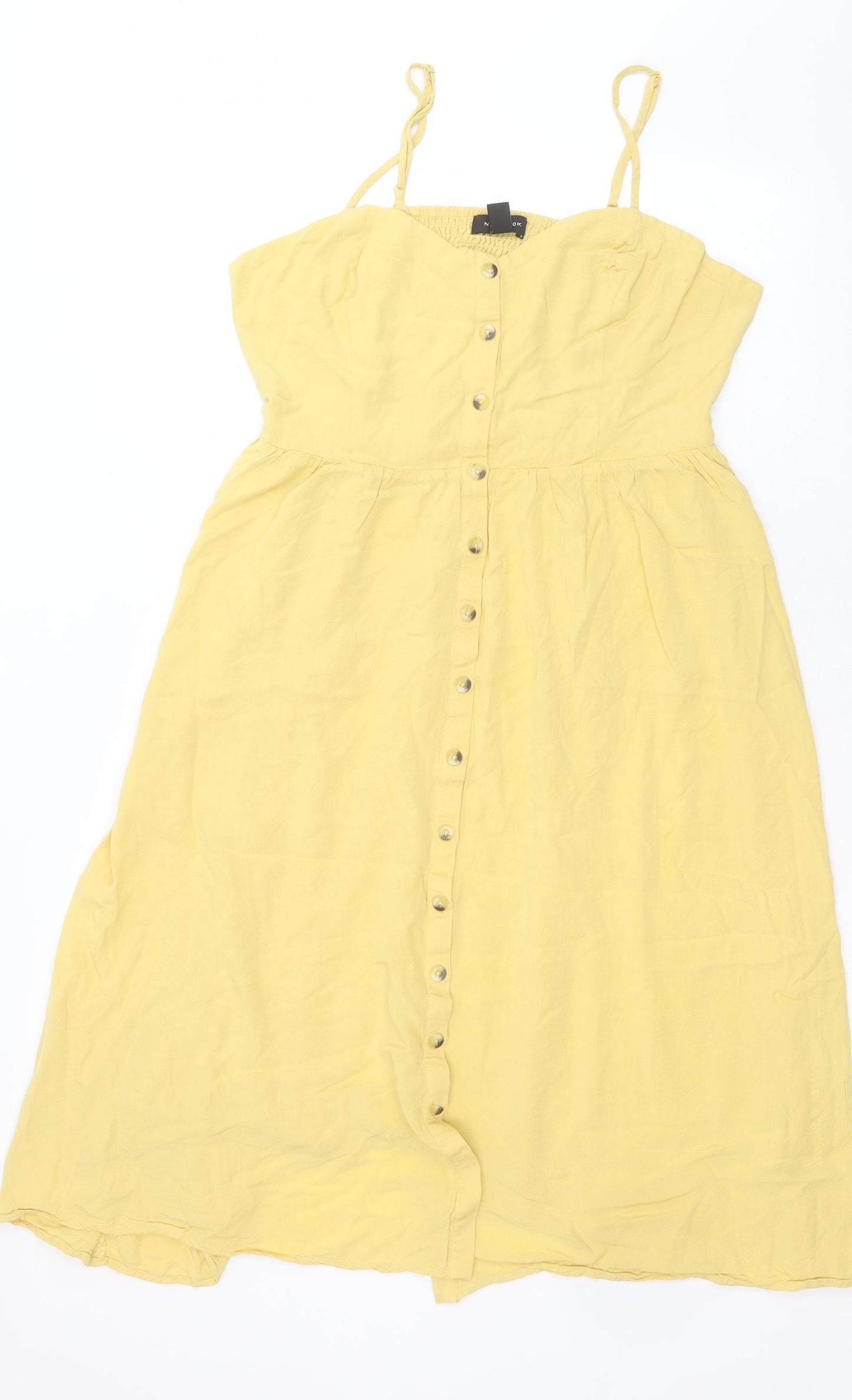 New Look Womens Yellow  Viscose A-Line  Size 14  Sweetheart Pullover