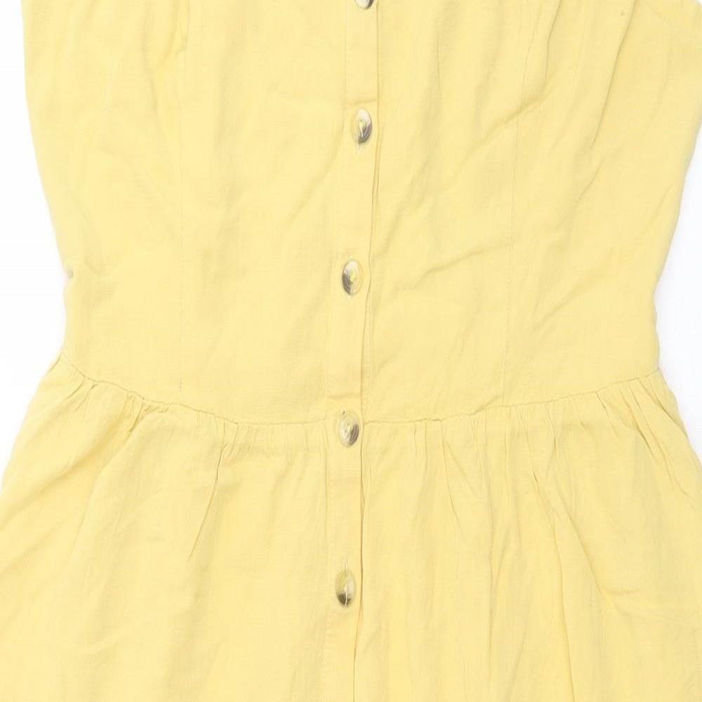 New Look Womens Yellow  Viscose A-Line  Size 14  Sweetheart Pullover
