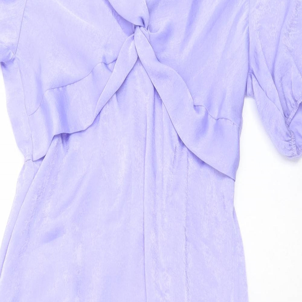 Miss Selfridge Womens Purple  Polyester A-Line  Size 16  V-Neck Pullover